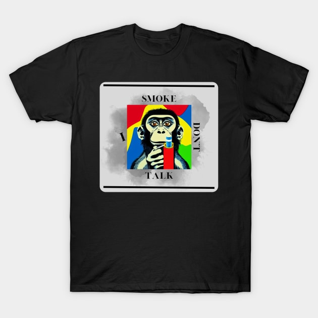 Smoking monkey - Gray rectangle T-Shirt by O.M design